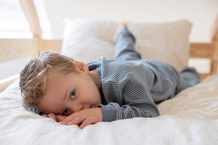 Feetje Pyjama wafel IJs blauw