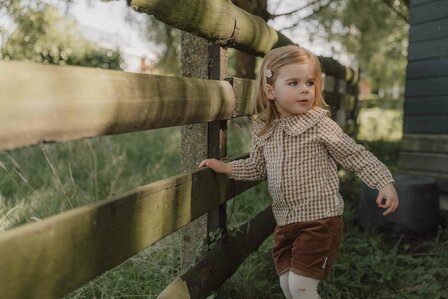 Little Dutch Blouse Brown check meisje