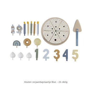 Little Dutch Houten verjaardagstaartje Blue &ndash; 26-delig