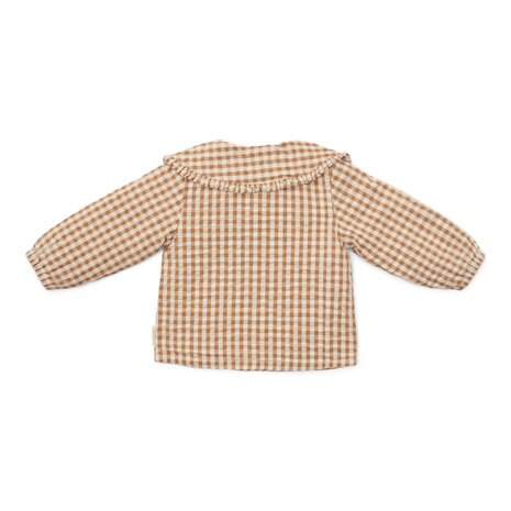 Little Dutch Blouse Brown check meisje